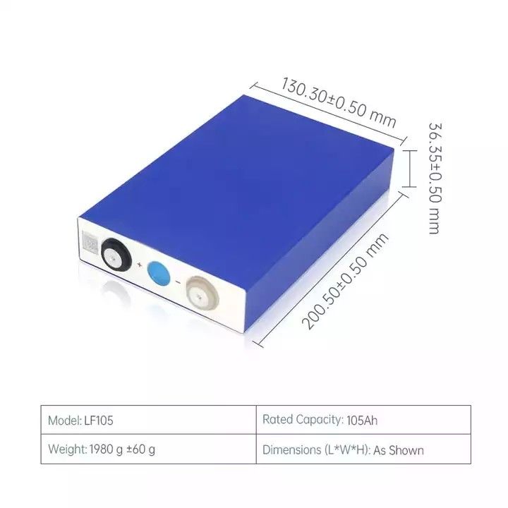 इलेक्ट्रिक स्कूटर के लिए 105ah 3.2v प्रिज्मीय Lfp सेल Rv रिचार्जेबल Lifepo4 बैटरी