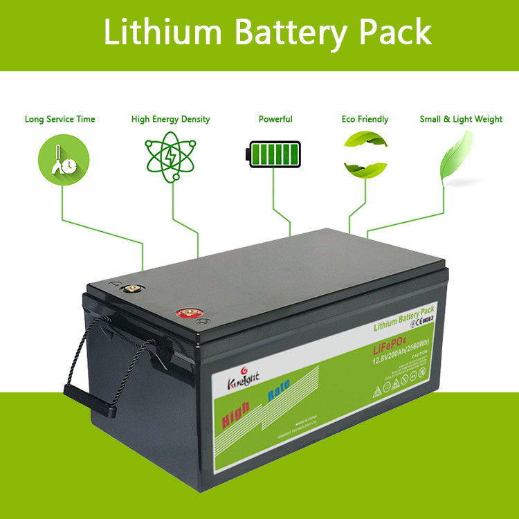 सोलर होम सिस्टम के लिए 12.8v 200ah 12V LiFePO4 बैटरी IP65 हाई साइकिल लाइफ बैटरी