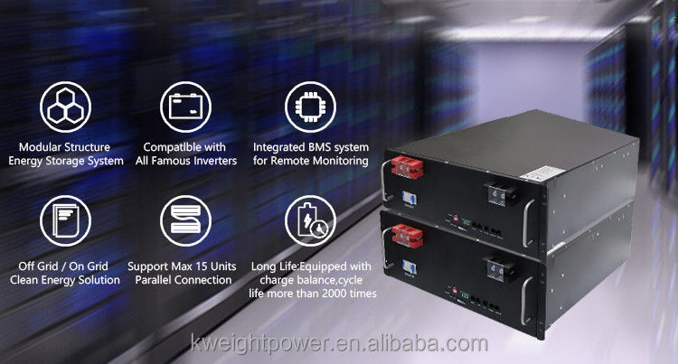 होम एनर्जी स्टोरेज सिस्टम के लिए BMS ओरिजिनल 51.2v 50ah Lifepo4 लिथियम आयरन बैटरी